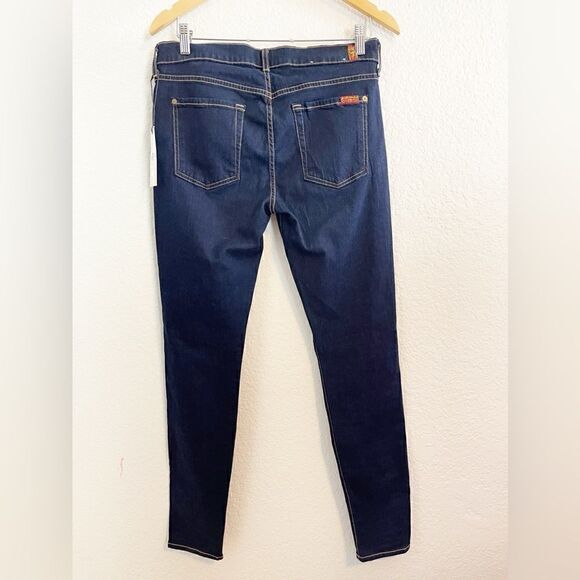 7 For All Mankind dark DENIM SKINNY jean. 30. NWT - Picture 5 of 11